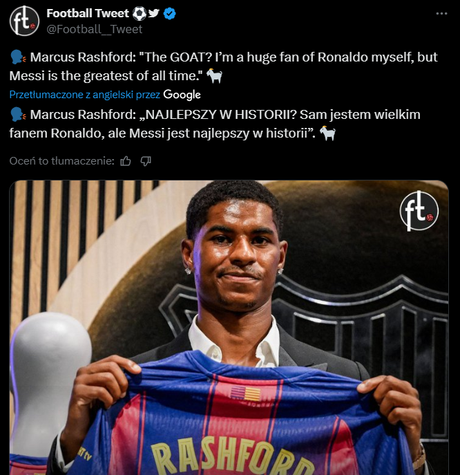 Messi czy Cristiano? Rashford wskazał GOATA piłki nożnej!